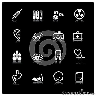 white medicine icons Vector Illustration