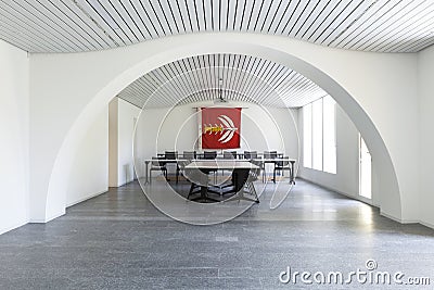 White meeting room. Nobody inside Stock Photo