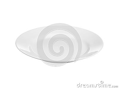 White melamine empty dinner and lunch plate on white background Stock Photo