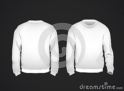 White mens sweatshirt template front and back view. Hoodie for branding or advertising Stock Photo