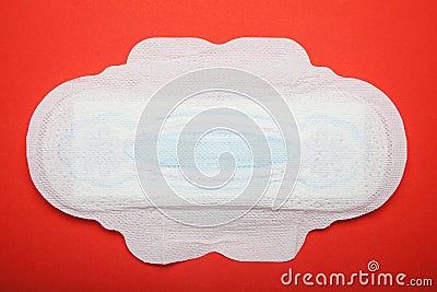 White daily menstrual woman pad on red background Stock Photo