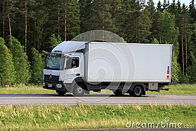 White Mercedes-Benz Atego Delivery Truck Transport Editorial Stock Photo