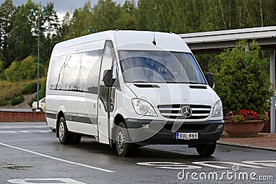 White Mercedes-Benz Sprinter Minibus Editorial Stock Photo