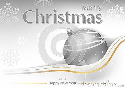 White Merry Christmas Greeting Vector Illustration