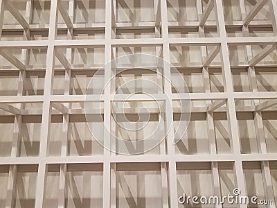 White metal lattice of squares with shadows Stock Photo