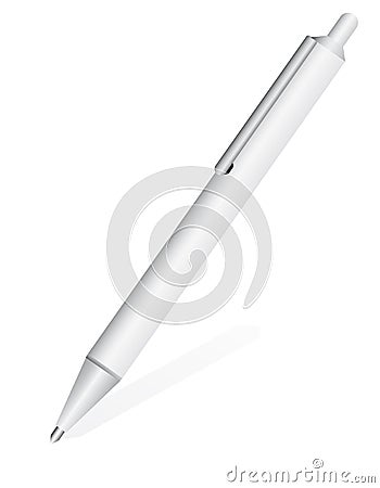 The white metal pen Vector Illustration