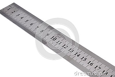White metal ruler Stock Photo
