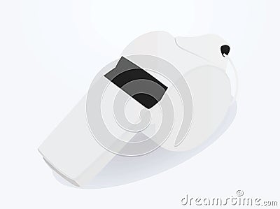 White metal whistle Vector Illustration