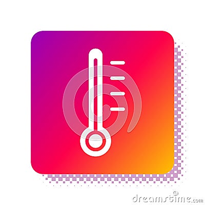 White Meteorology thermometer measuring icon isolated on white background. Thermometer equipment showing hot or cold Vector Illustration