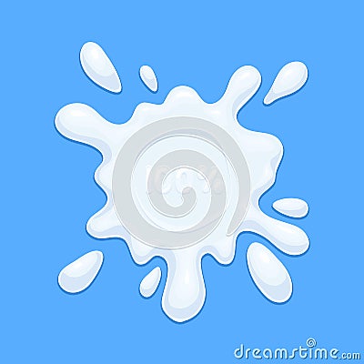 White milk splash blot Vector Illustration