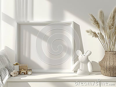 white minimal photo frame mockup Stock Photo