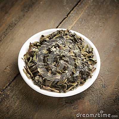 White mint tea on a small plate Stock Photo