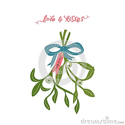 White mistletoe Vector Illustration