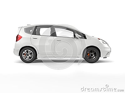 White modern compact electric car - side view Stock Photo