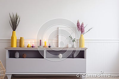 White modern drawer. Generate Ai Stock Photo