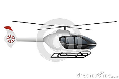 White modern helicopter. Vector Illustration