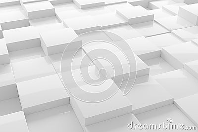 White modern shiny abstract geometrical cube array pattern background Cartoon Illustration