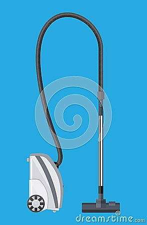 White modern vacuum cleaner. Vector Illustration