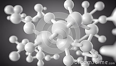 white molecule atom Abstract Clean structure Science medical background 3d render molecular biotechnology model laboratory Stock Photo