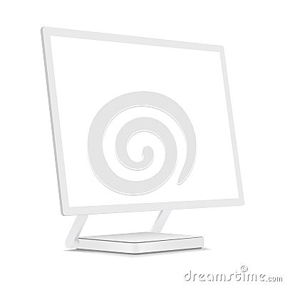 White monitor mock up with perspective view Vector Illustration