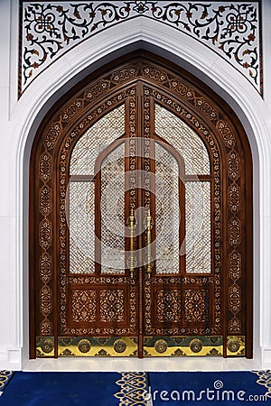 White Mosque in Shali interiors, Chechnya, Russia Stock Photo