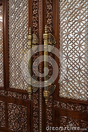 White Mosque in Shali interiors, Chechnya, Russia Stock Photo