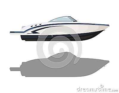 White motorboat Vector Illustration