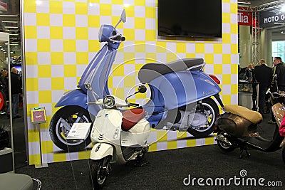 The white motorscooter Editorial Stock Photo