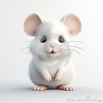 Cute Mouse Portrait In 8k 3d Animation Style Stock Photo
