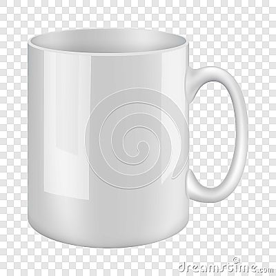 White mug mockup, realistic style Vector Illustration