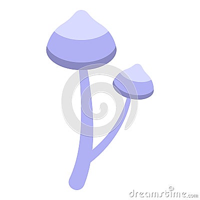 White mushrooms icon isometric vector. Autumn poisonous fungus Vector Illustration