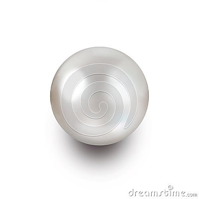 White nacreous pearl isolated on white background Stock Photo