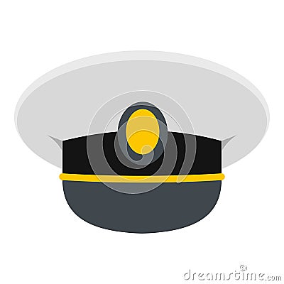 White nautical hat icon Vector Illustration