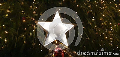 White neon star decoration Stock Photo