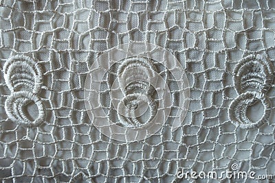 White netlike retro styled openworked lace fabric Stock Photo