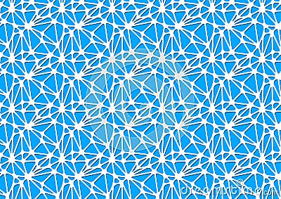 White neural network on blue, abstract background a4 size Vector Illustration