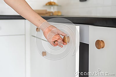 White and new kitchen in modern house Stock Photo