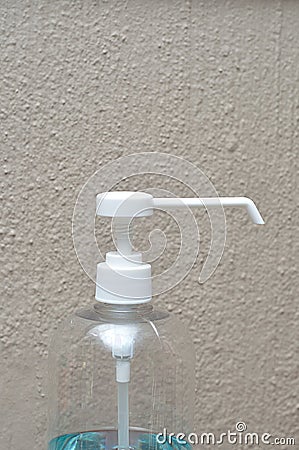 A white nozzle on a plastic bottle Stock Photo