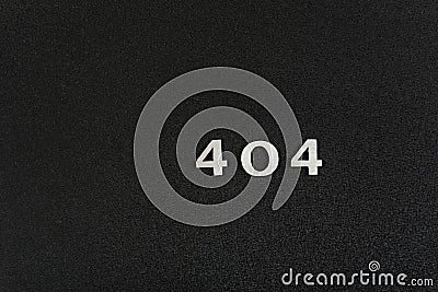 404 white numbers on black background. Top view. Error concept Stock Photo