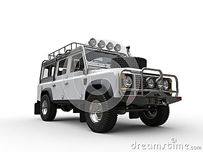 White off road four wheel drive car Stock Photo