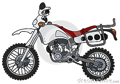 White off-road motorbike Vector Illustration