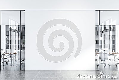 White office hall with meeting room, mock up Stock Photo