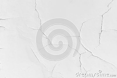 White old cracked surface with many cracks wall pattern texture abstract background Stock Photo