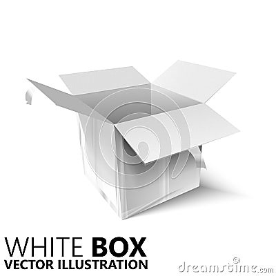 White open box 3D/ illustration, design element Cartoon Illustration