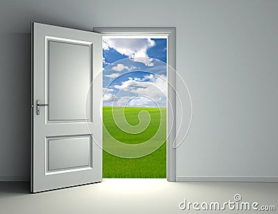 White open door Stock Photo