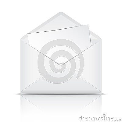 White open envelope with paper Vector Illustration