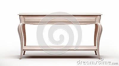 White Open Style Console Table On White Background Stock Photo