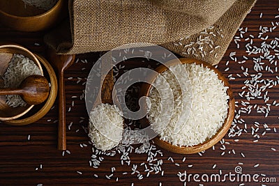 White organic jasmine rice Stock Photo