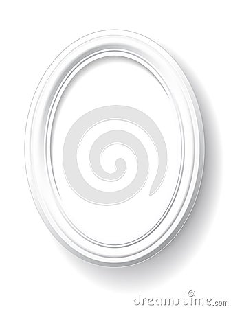 White oval frame. Vector Illustration