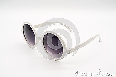 White oversized plastic sunglasses Stock Photo